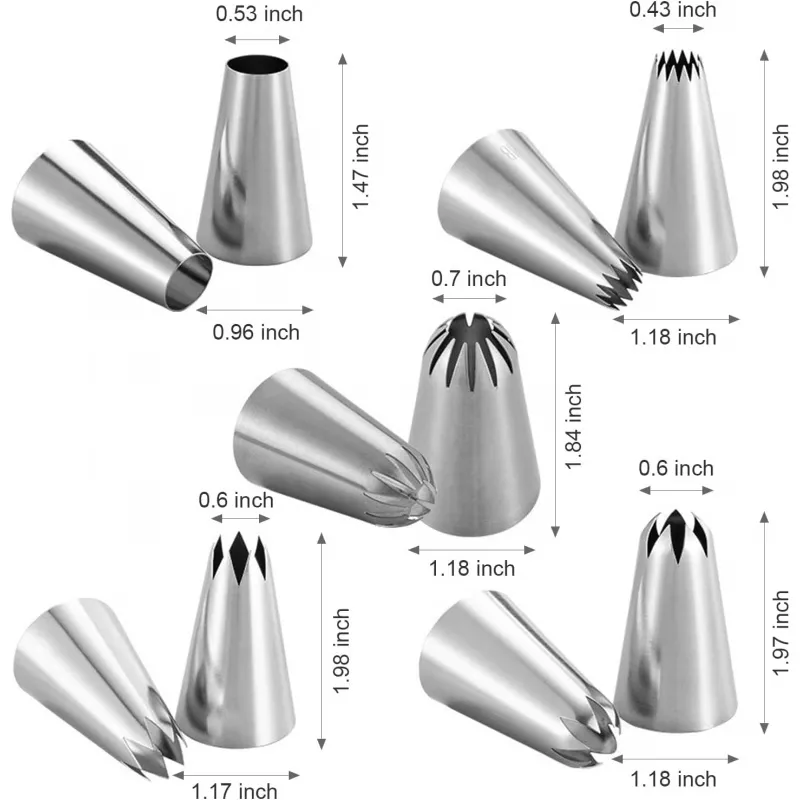 5 Pcs Cake Decorating Nozzles