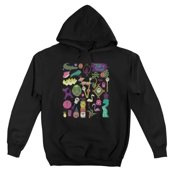 Men's Fun Cartoon Print Long-Sleeved Hooded Sweatshirt
