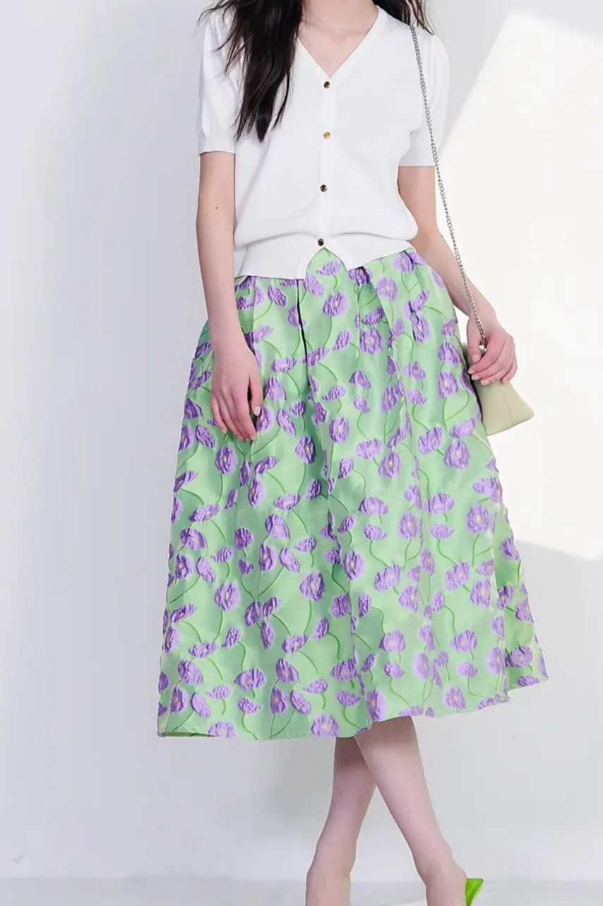 Simple Resort Everyday Casual Embroidered Skirt