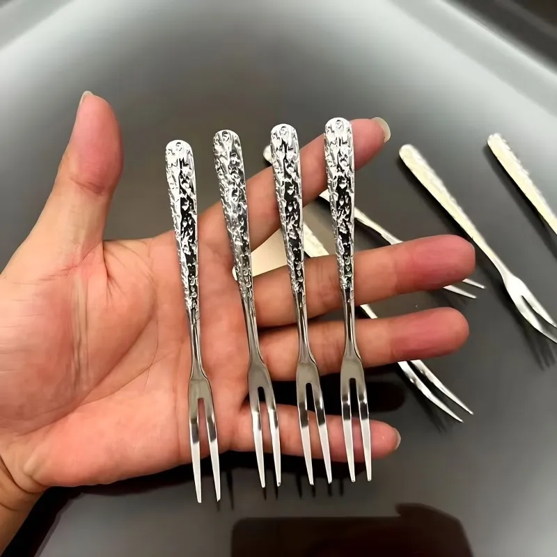 Textured Handle Fruit Forks
