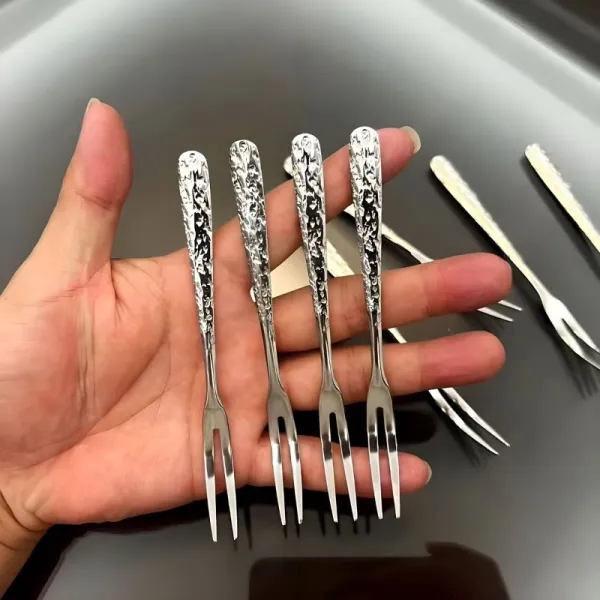 Textured Handle Fruit Forks