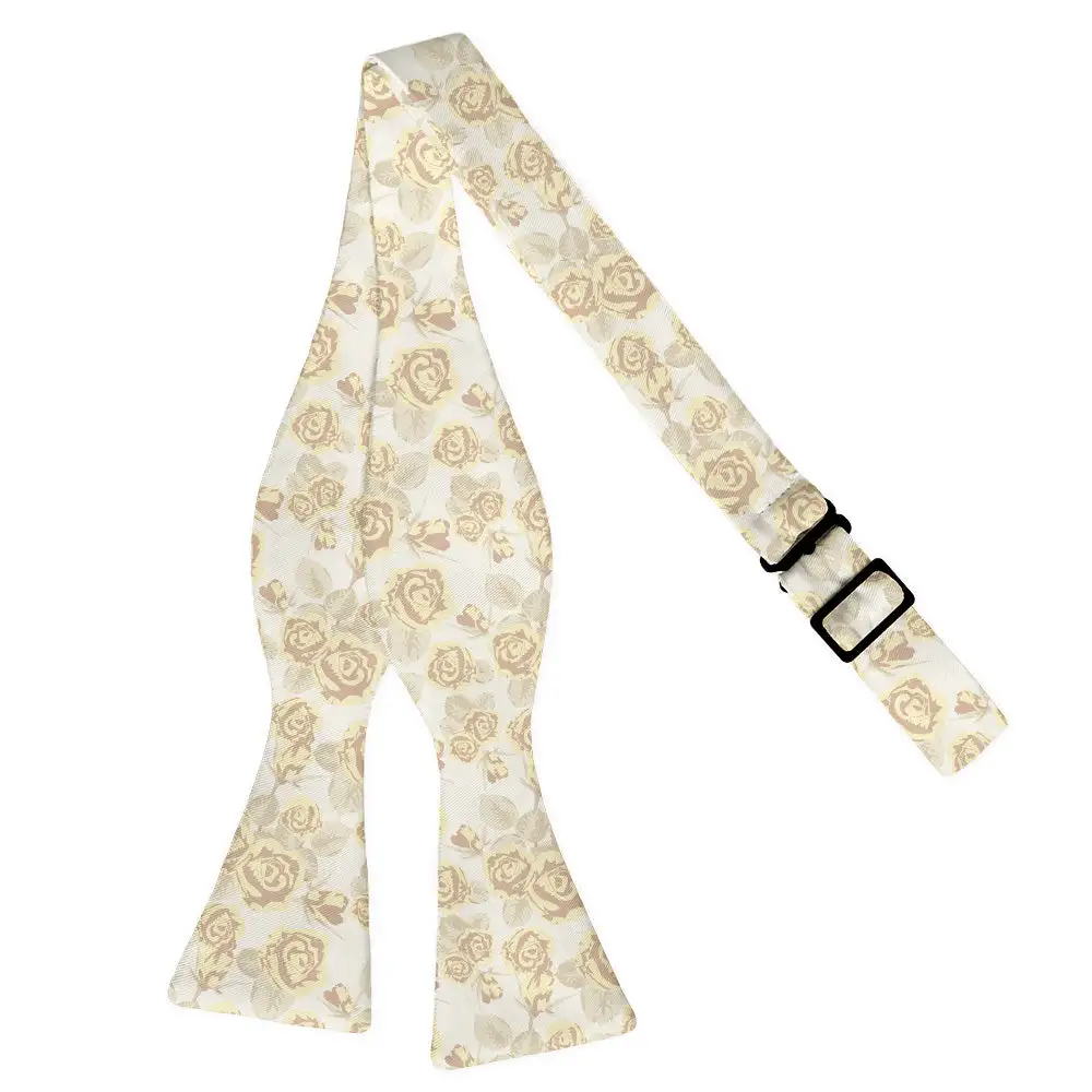 Rose Bud Floral Motif Bow Tie