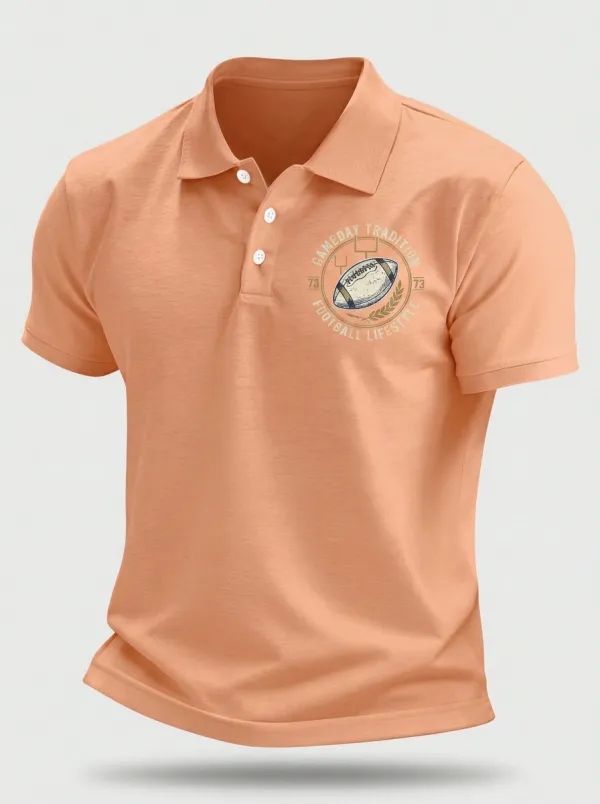 Football Inspired Casual Polo Shirt