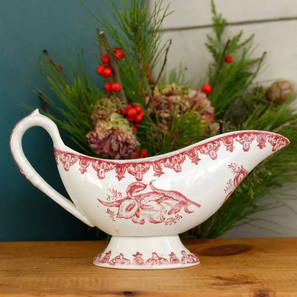 Transferware Porcelain Gravy Boat