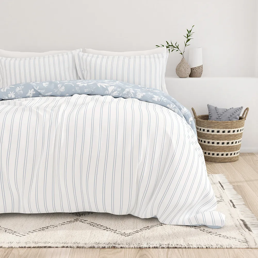 Country Home Pattern Reversible Duvet Cover Set