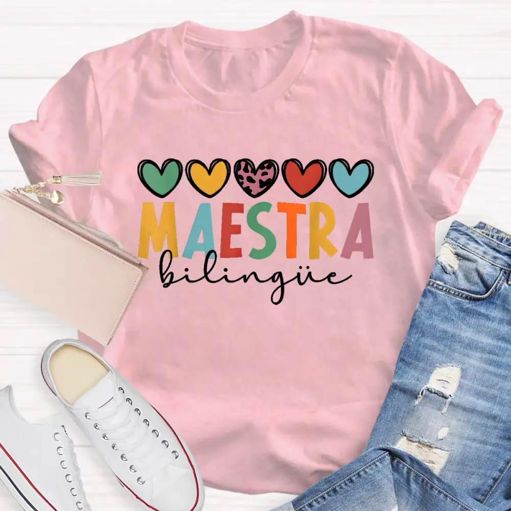 Colorful Letters Teacher T-Shirt