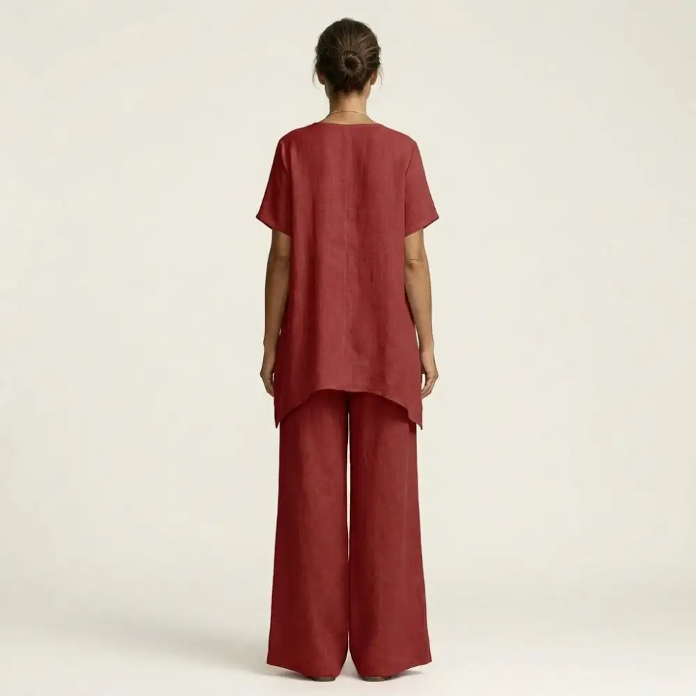 Libiana | V-Neck Linen Set