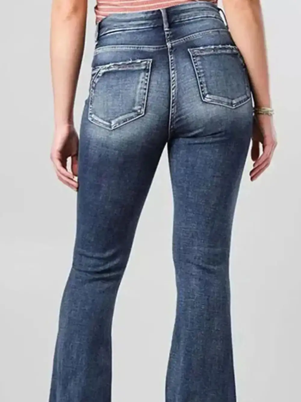Simple Trim Straight Leg Denim Jeans