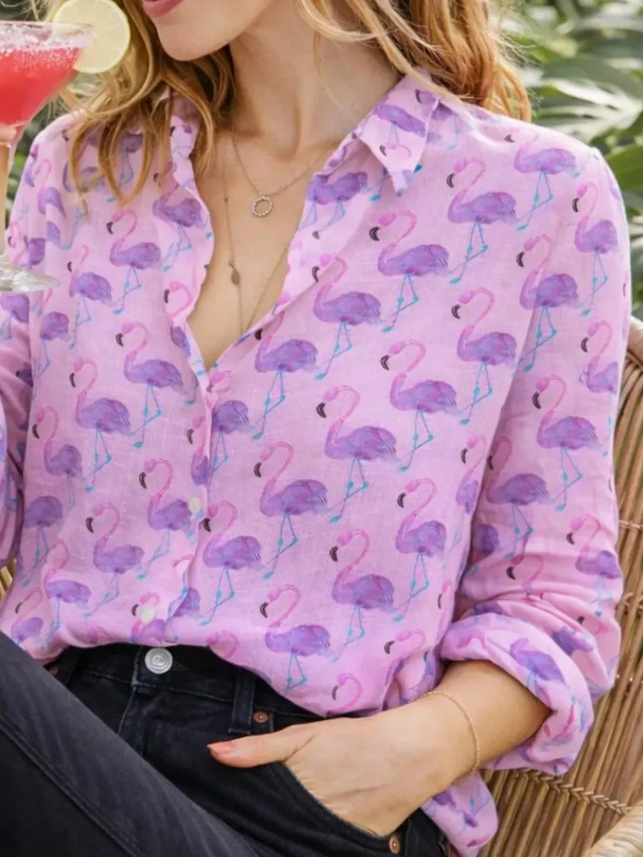 Tropical Flamingo Casual Shirt
