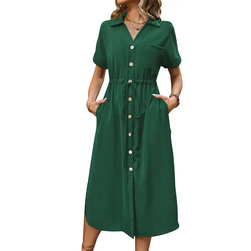 Women's Shirt Long-Sleeve Slit Dress