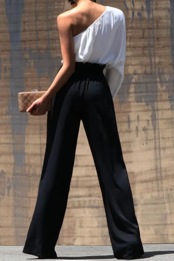 Dress Marvelous In Manhattan One Shoulder Jumpsuit
