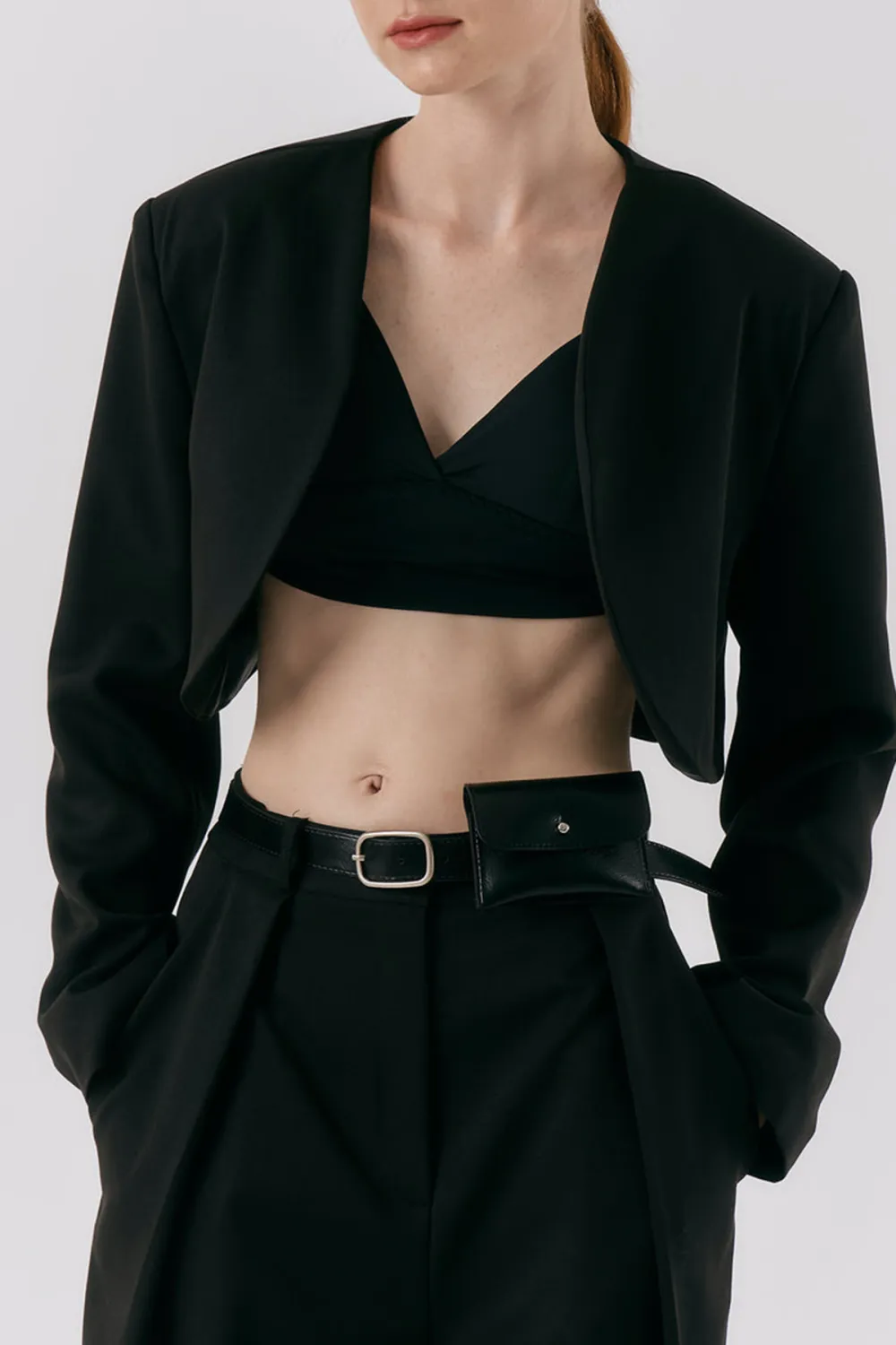 Cropped Open Jacket