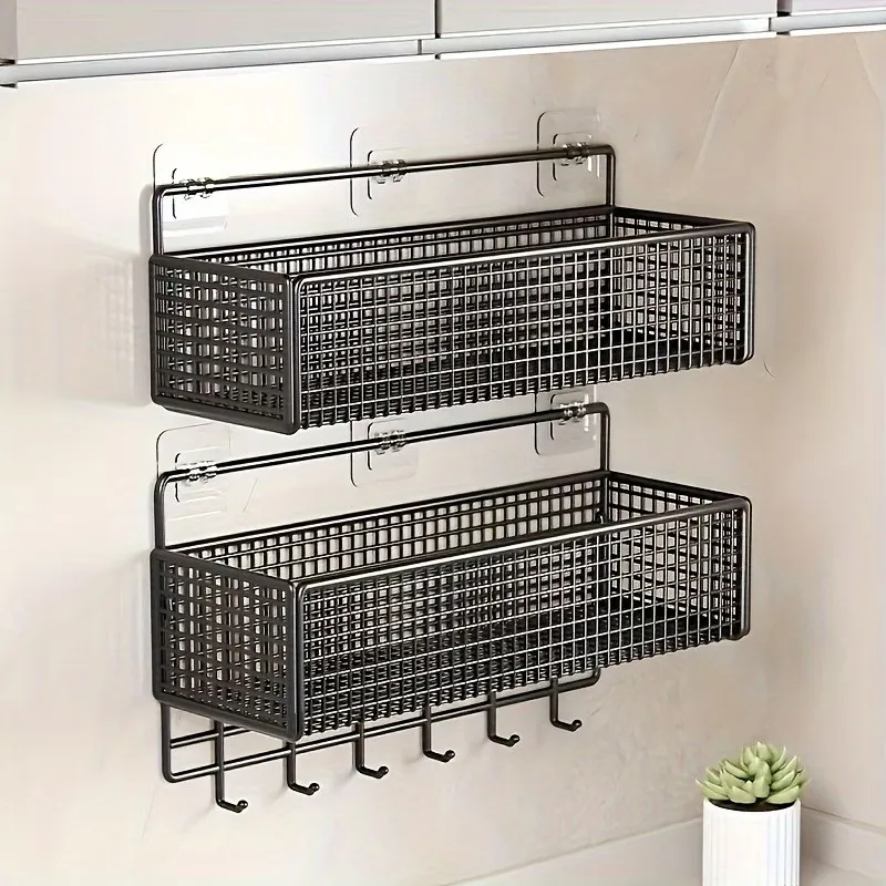 Wall-Mounted Metal Storage Basket