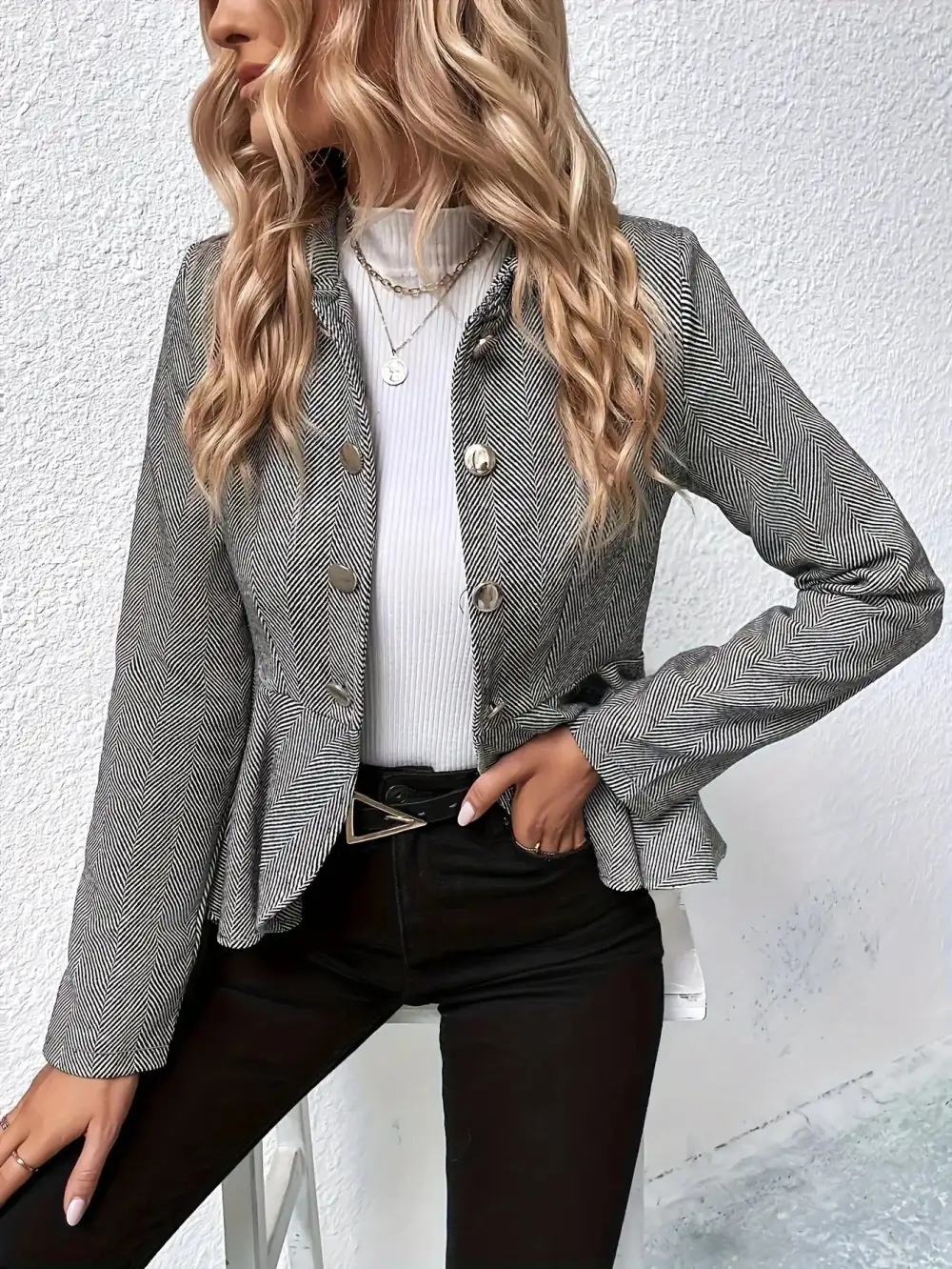 Plus Size Peplum Jacket