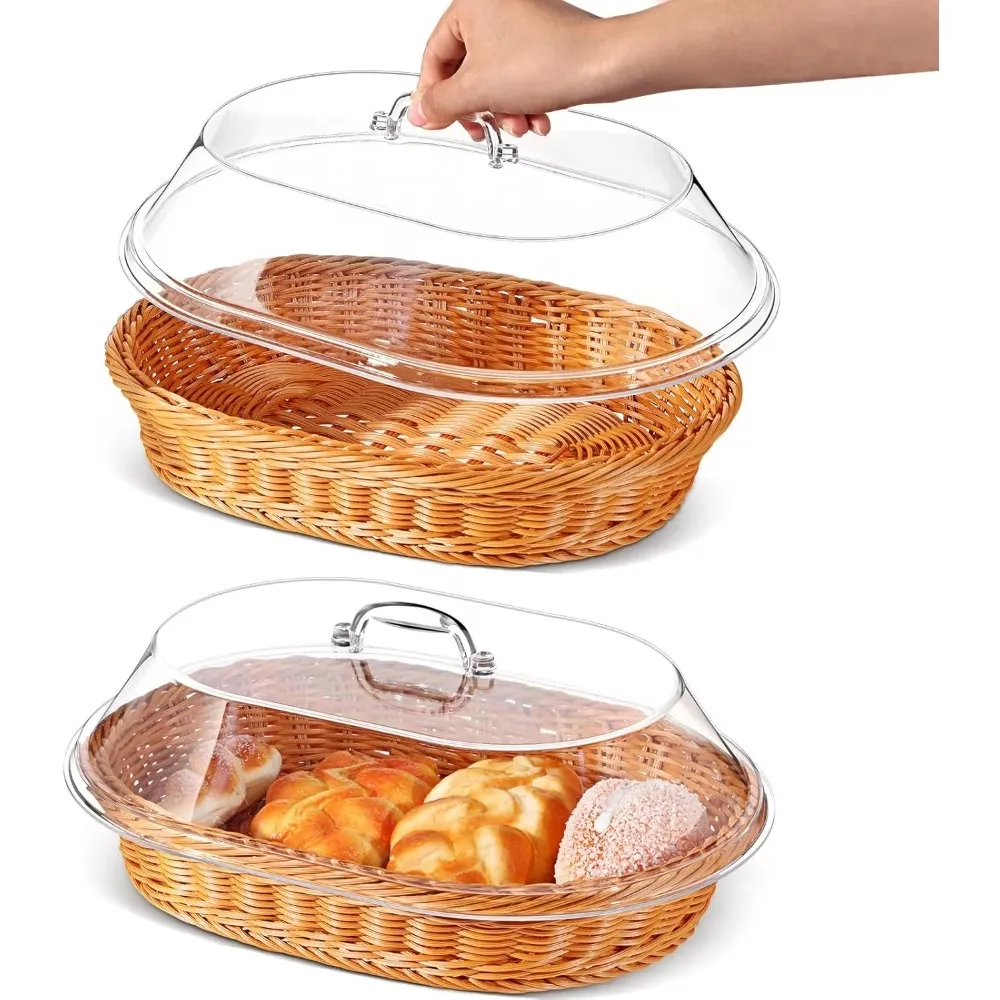 Wicker Food Basket with Lid