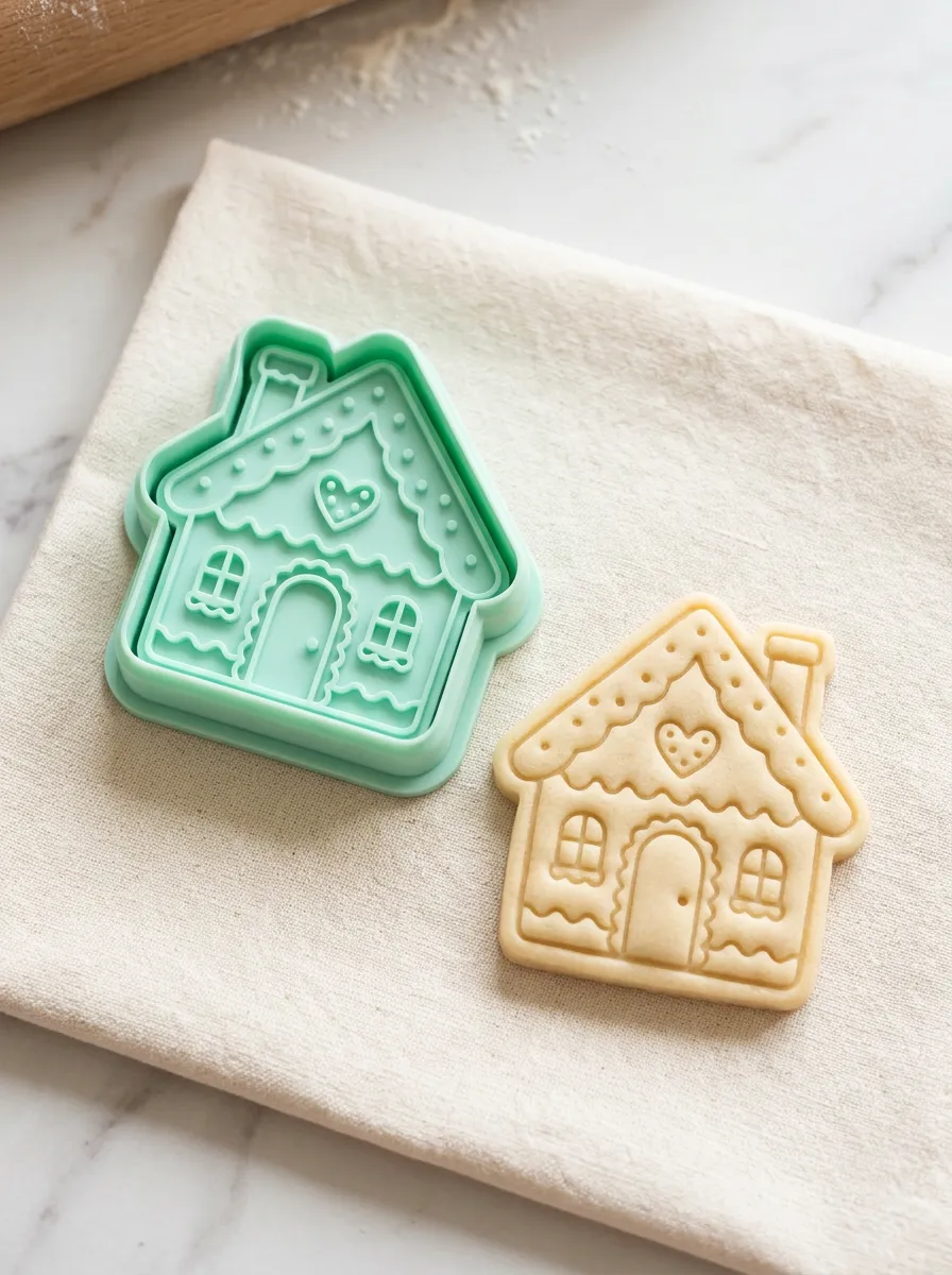 Baker Gingerbread House Pattern Embossed Cookie Stamp