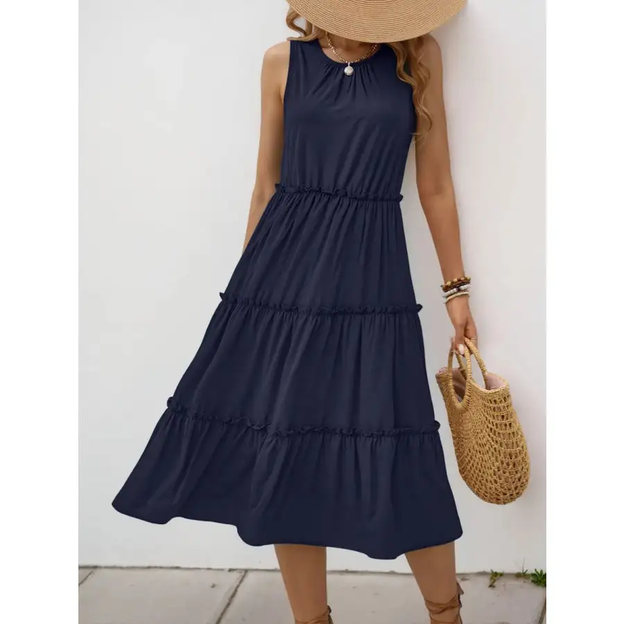 Frill Tiered Midi Dress