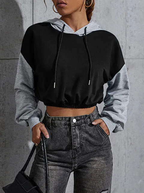 Pocketed Cropped Knit Sweatshirt