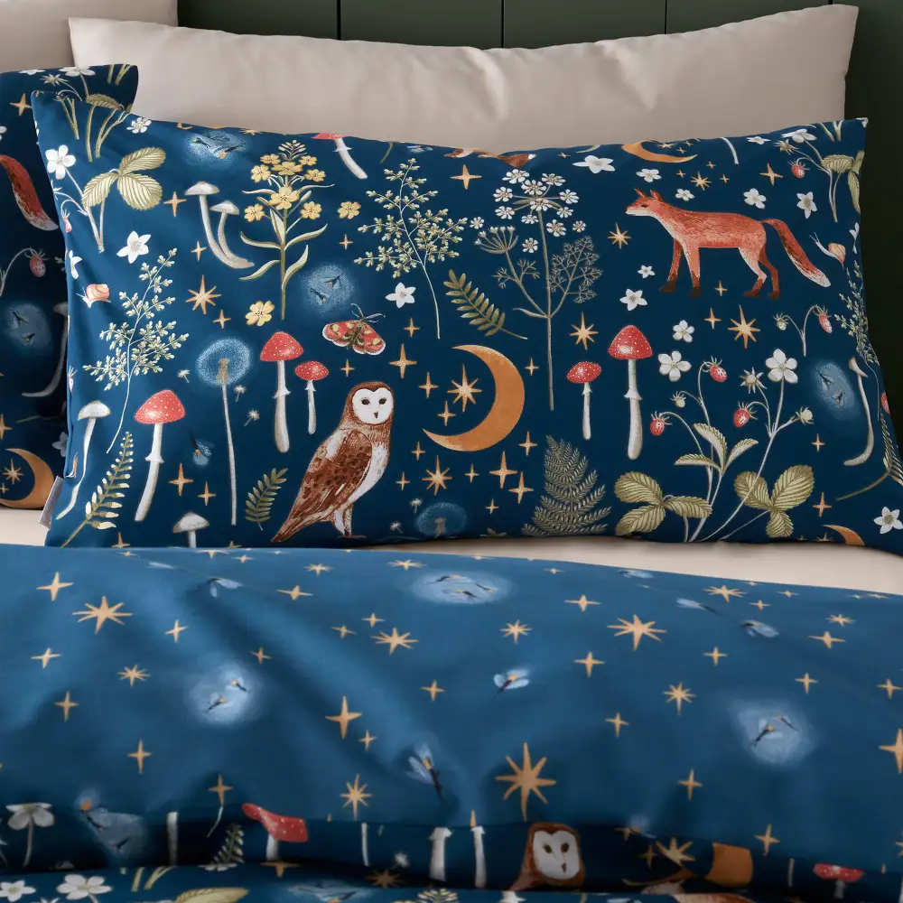 Contemporary Bedroom Reversible Printed Linen Duvet Cover Set