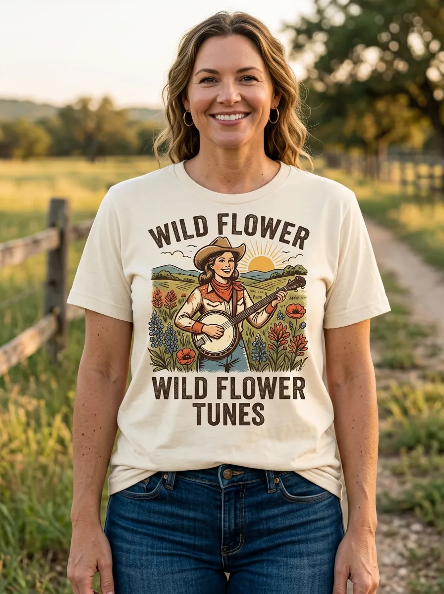 Festival Banjo Country Music Crewneck T-Shirt