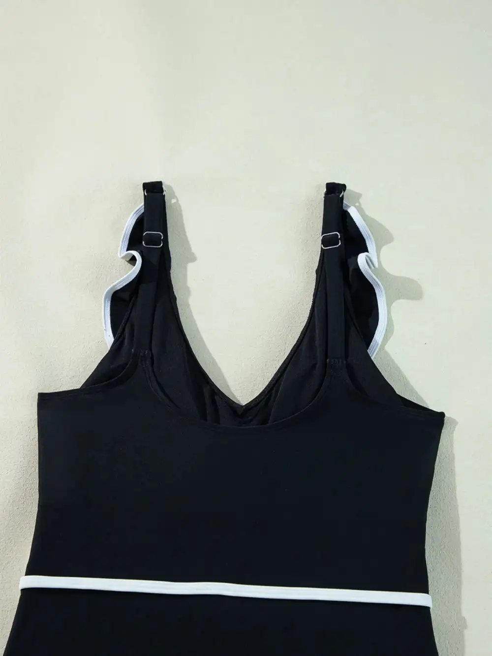 Ruffle Trim V Neck One Piece Swimsuit