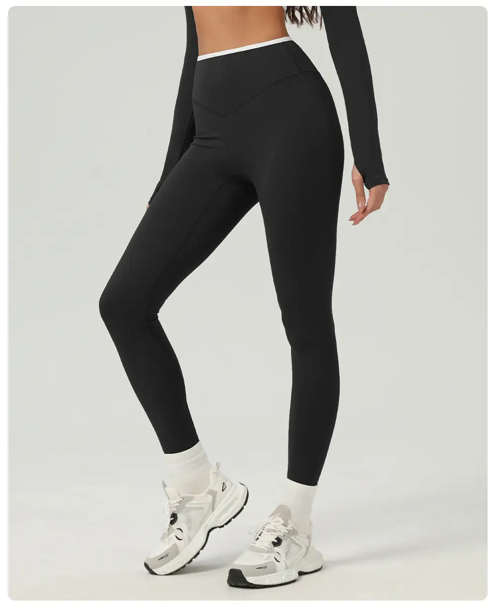 Contrast Waist Trim Leggings