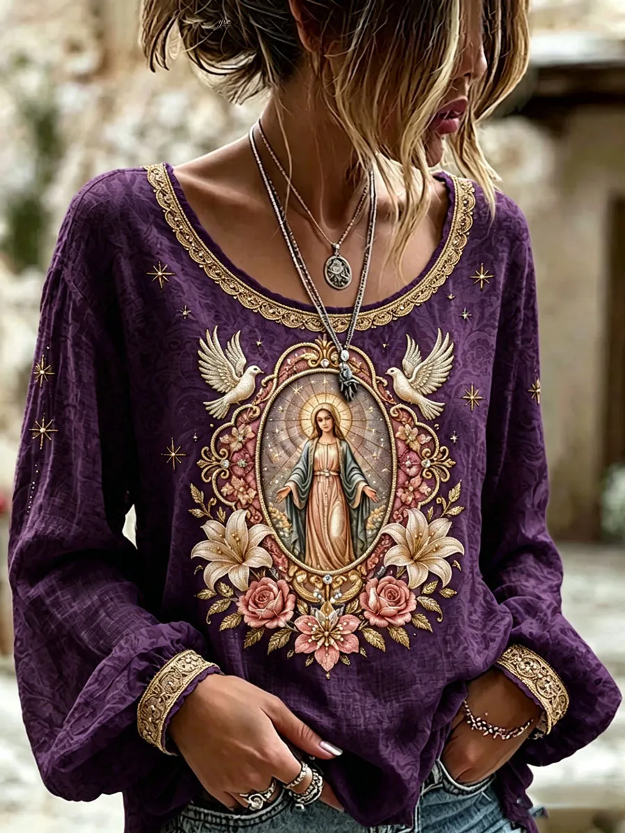 Women's Assumption of Mary Print T-shirt