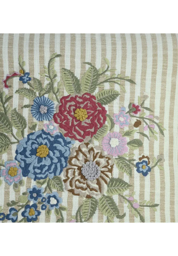 Woven Floral Botanical Cotton Decorative Cushion Cover