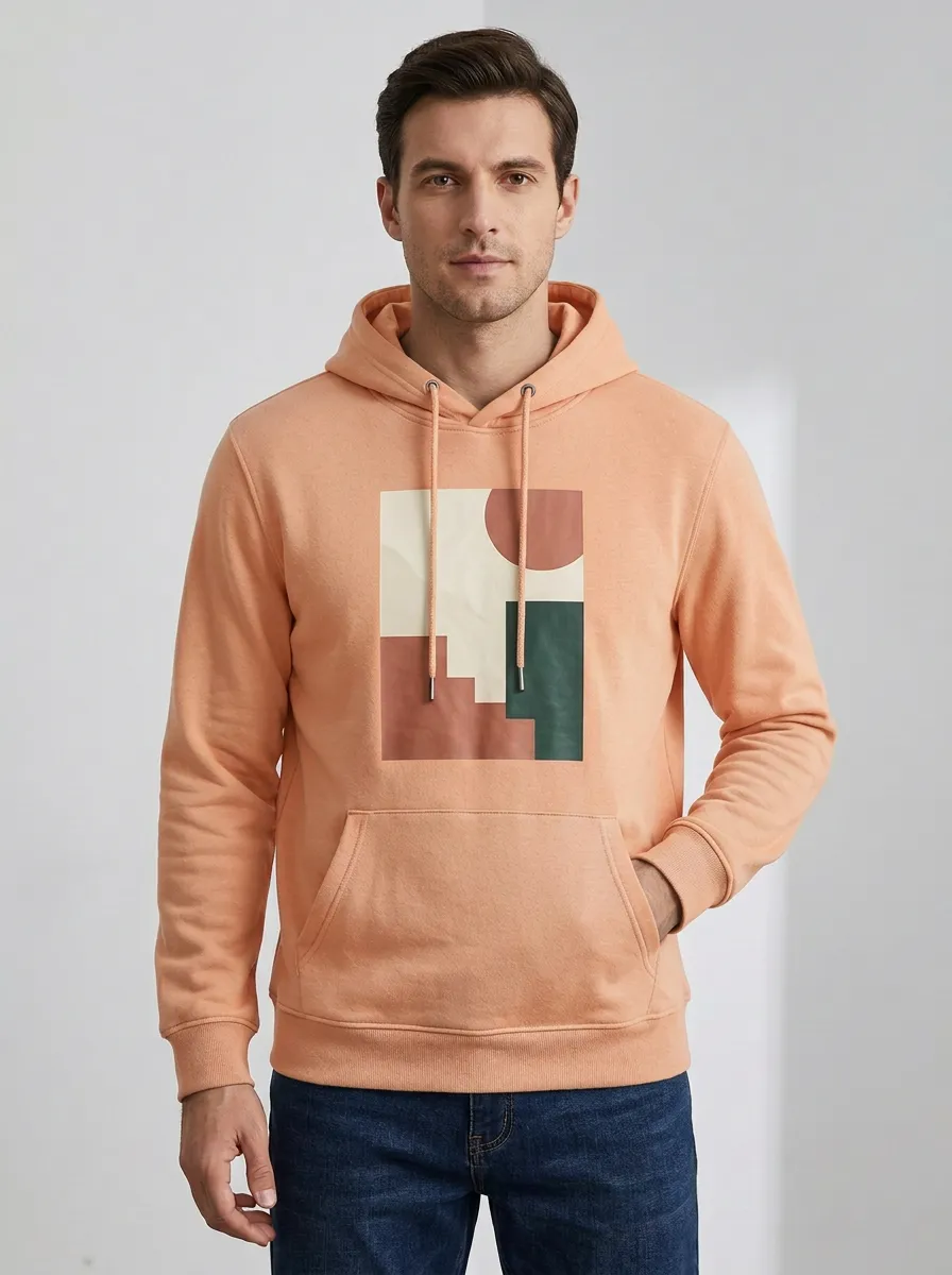 Men's Everyday Abstract Geometric Shape Print Hoodie