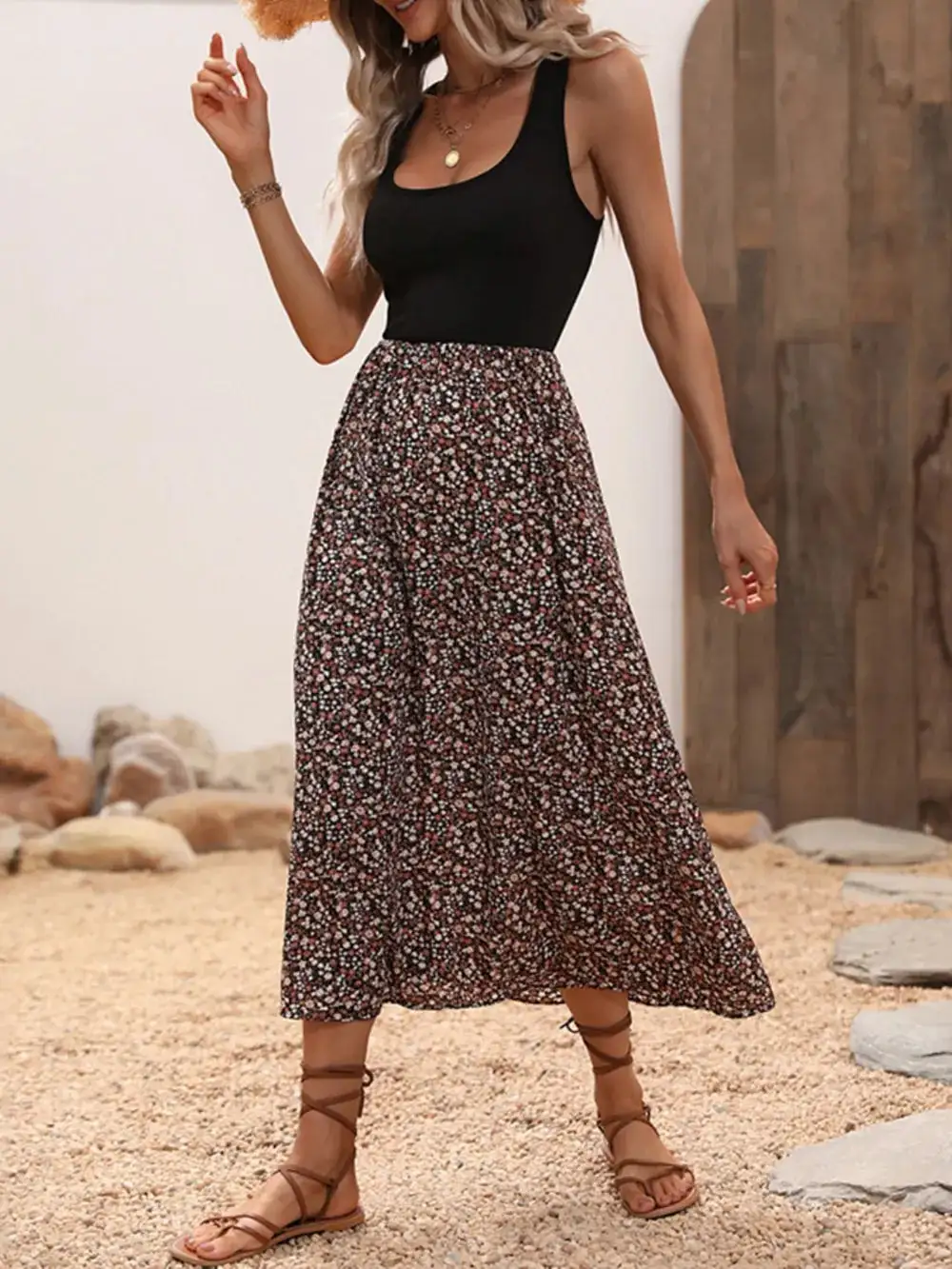 Wide Leg Scoop Neck Dress
