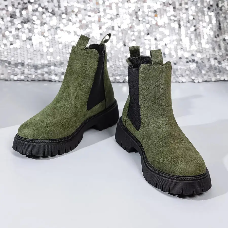 Elastic Side Panels Ankle Boots