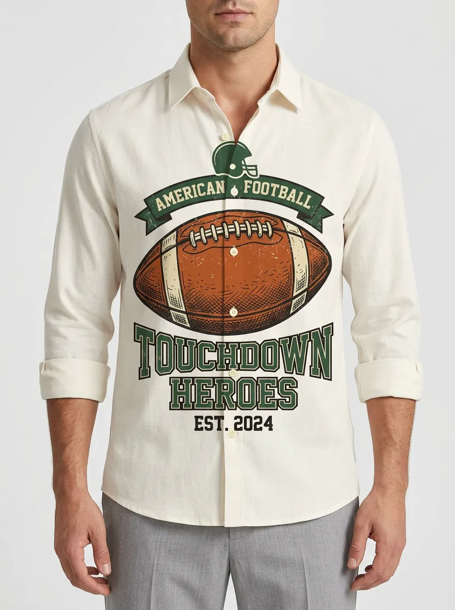 Men's American Football Touchdown Heroes Printed Shirt