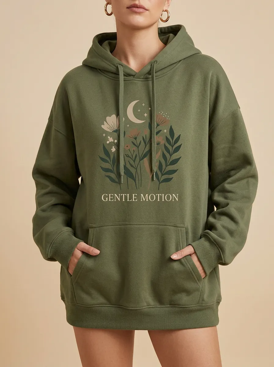 Boho Moon Floral Gentle Motion Hoodie