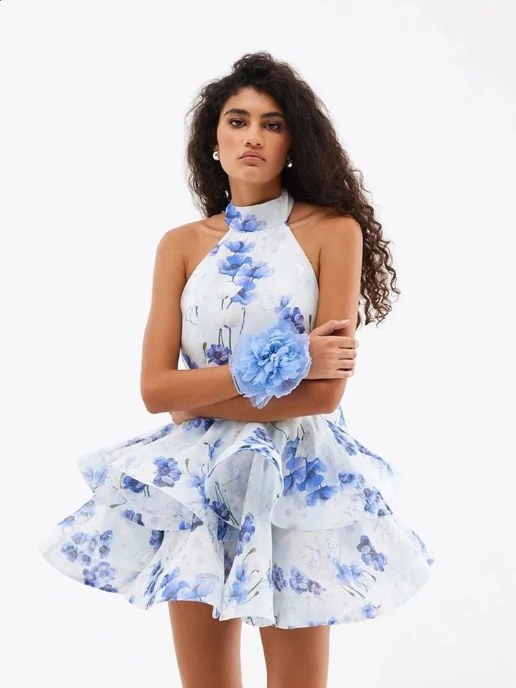 Abrielle Floral Halter Neck Mini Dress