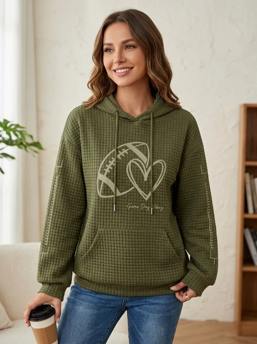 Women's Classic Gridiron Heart Day Graphic Hoodie