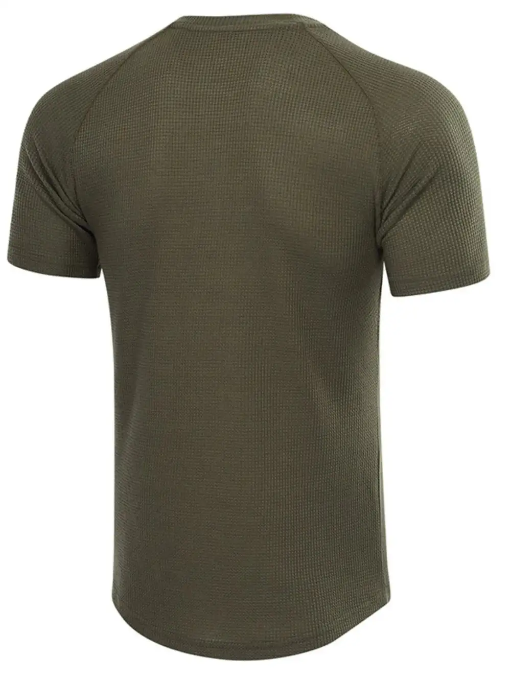 Relaxed Waffle Knit Henley Tee