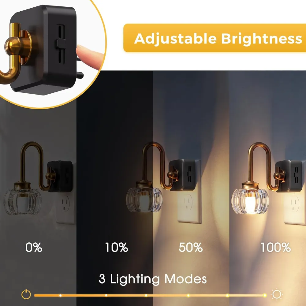 Glass Tulip/Pumpkin Plug-in Night Light