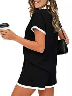 Relaxed Drawstring Pocketed Top and Shorts Matching Set