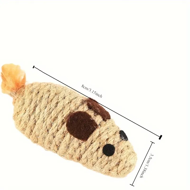 3 Pcs Rope Mouse Cat Toy