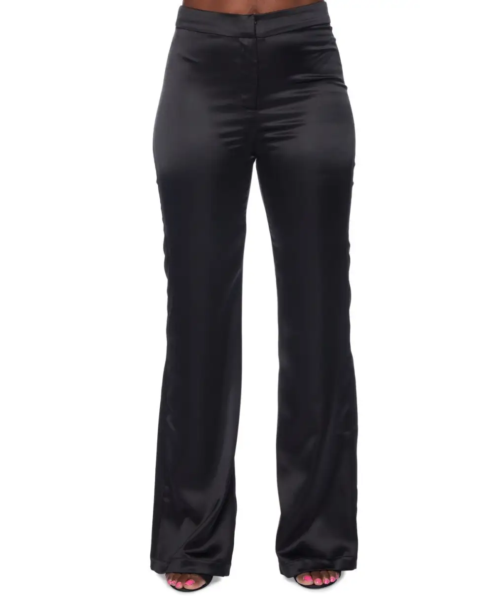 Satin Wide Leg Pocket Pants
