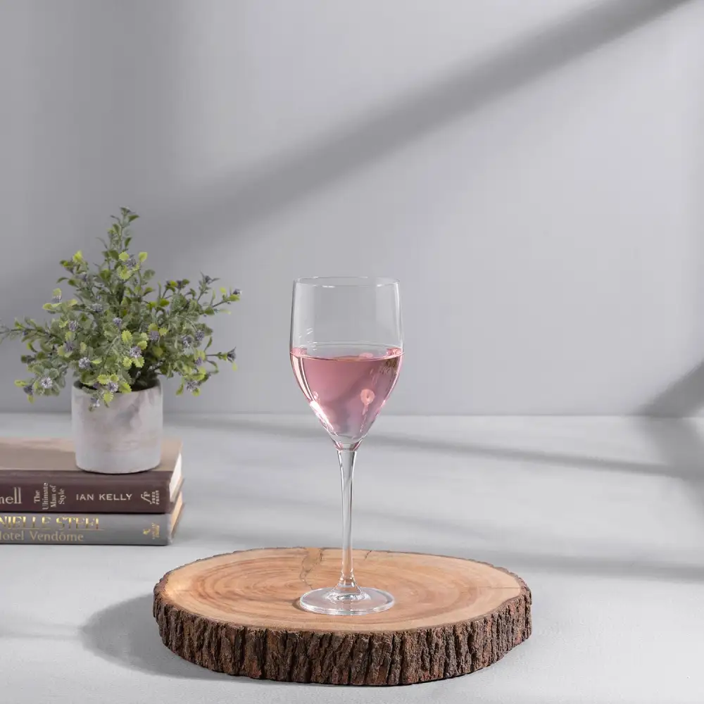 Clear Rounded Red Wine Glass