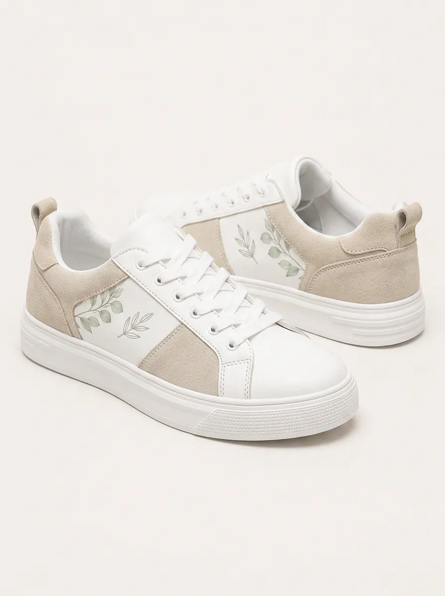 Men's Botanical Leaf Minimalist Patterned Skate Shoes