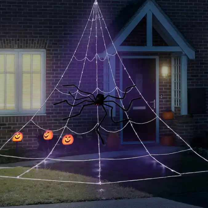 Light Up Spider Web Decoration