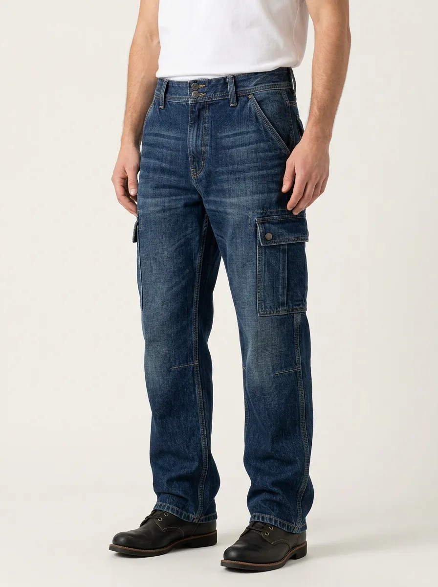 Modern Structured Outdoor Denim Trousers