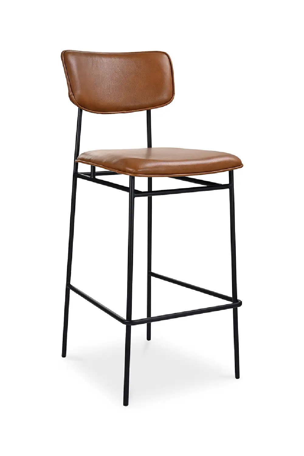 Structured Leather Bar Stool