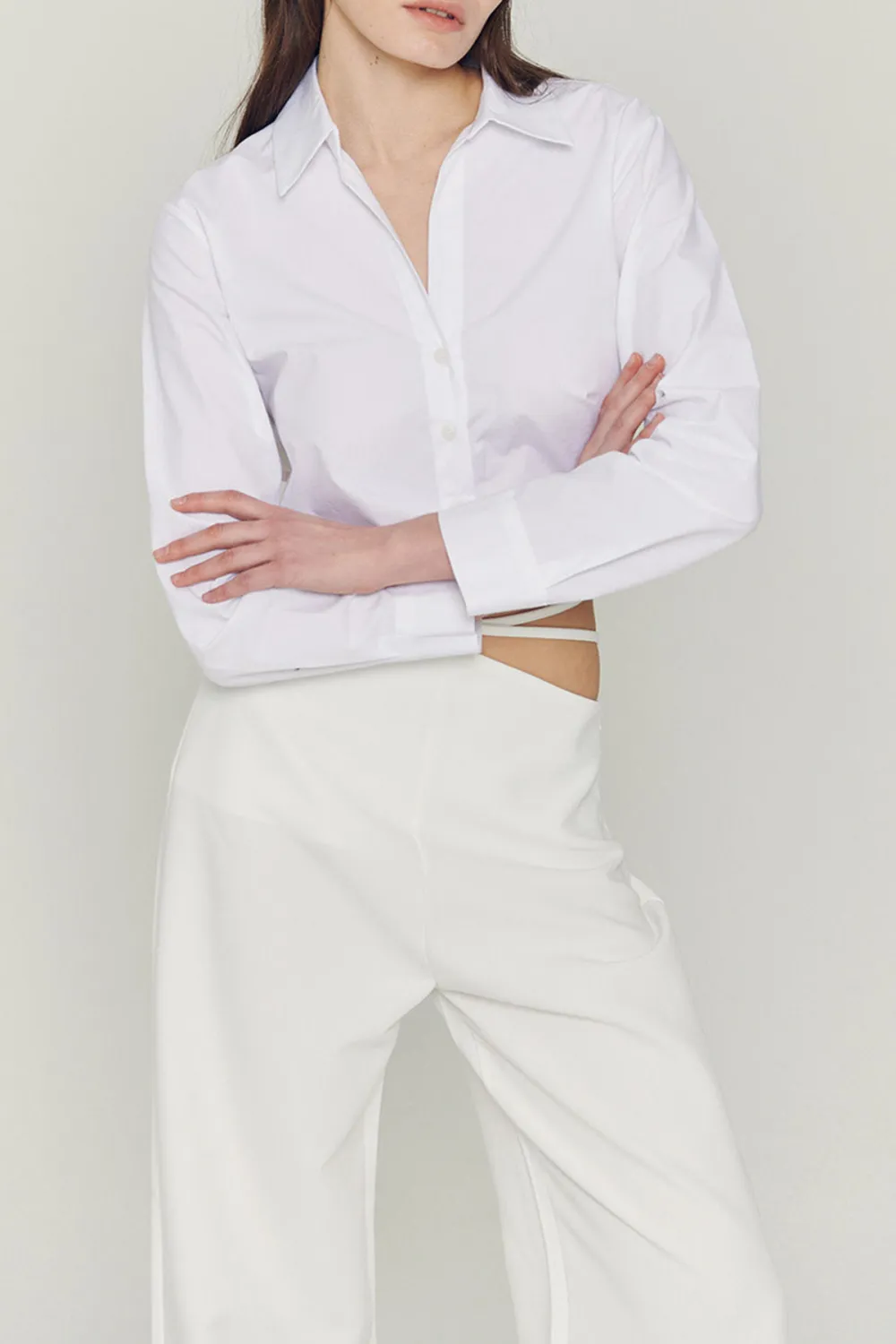 Back String Crop Shirt