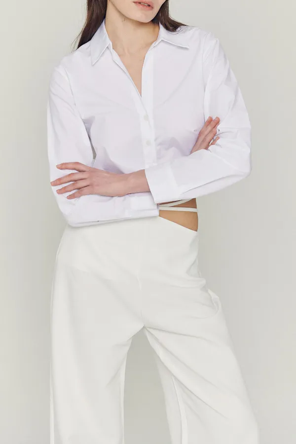 Back String Crop Shirt