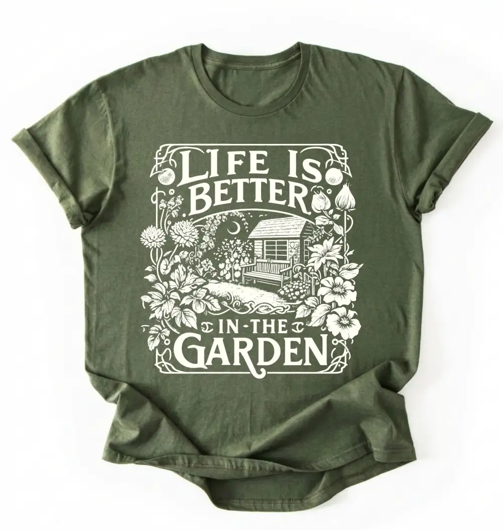 Plant Theme Clean Graphic Cotton Tee