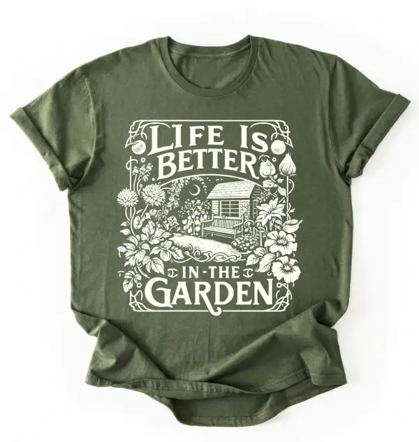 Plant Theme Clean Graphic Cotton Tee