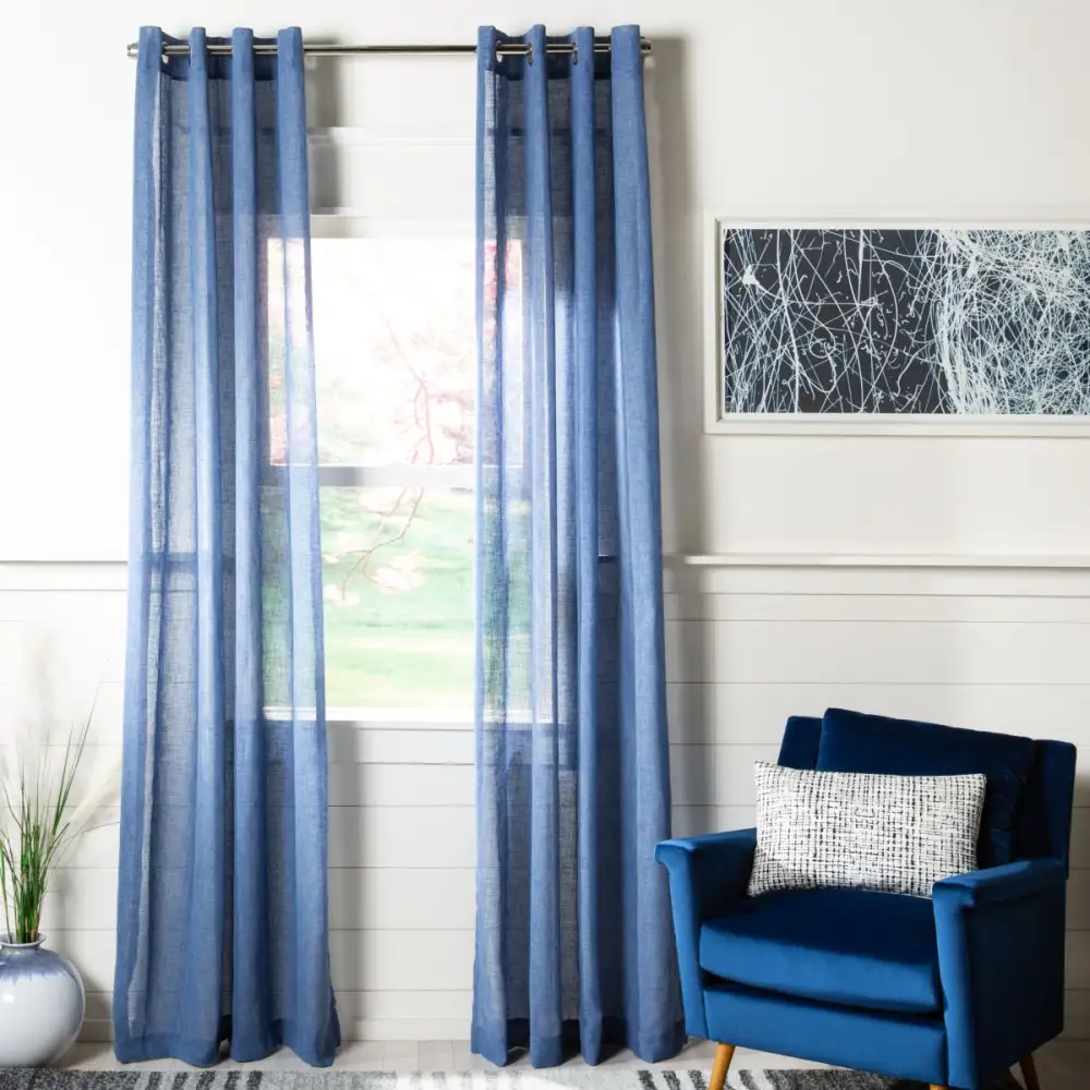 Semi-Sheer Eyelet Curtain Panel